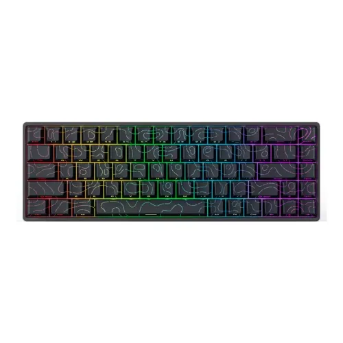 Skyloong Gk68 He Magnetic Wired Gaming Keyboard (Phantom Crystal White) Black Contour Keycaps