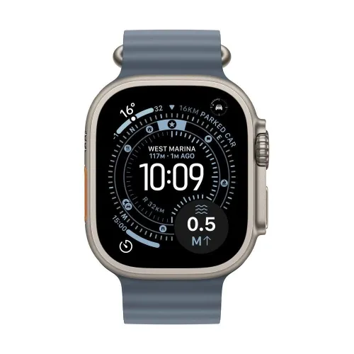 Apple Watch Ultra 3 GPS + Cellular 49mm Natural Titanium Case with Anchor Blue Ocean Band