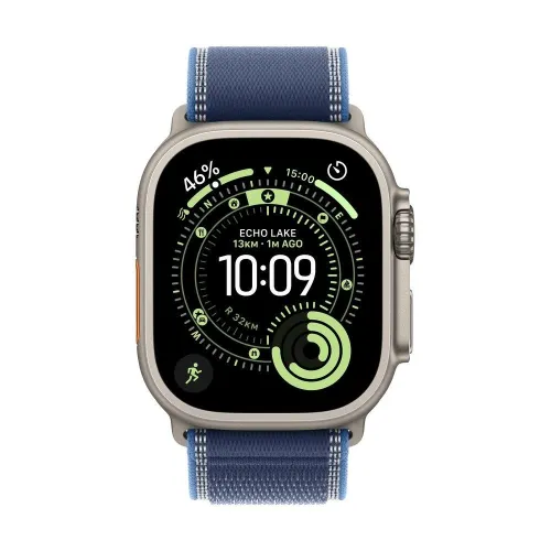 Apple Watch Ultra 3 GPS + Cellular 49mm Natural Titanium Case with Blue/Bright Blue Trail Loop - M/L