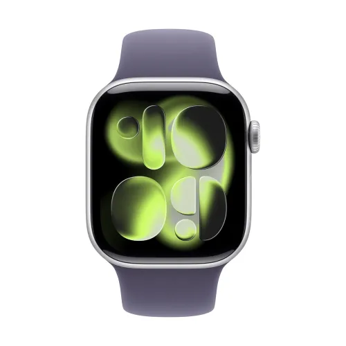 Apple Watch Series 11 GPS 46mm Silver Aluminium Case with Purple Fog Sport Band - M/L