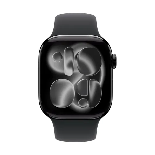 Apple Watch Series 11 GPS 42mm Jet Black Aluminium Case with Black Sport Band - M/L