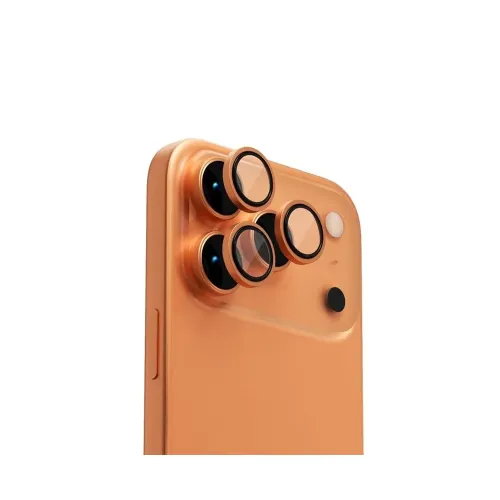 Levelo LucentTrio Camera Lens Protector with 99% Transmittance for iPhone 17 Pro / 17 Pro Max -  Titanium Orange
