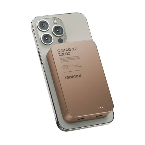 Momax Q.Mag X2 Magnetic Wireless Power Bank 20000mAh - Gen 2 - Sandstone