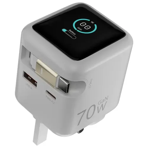 Powerology Halo Dual-Port GaN Charger - White