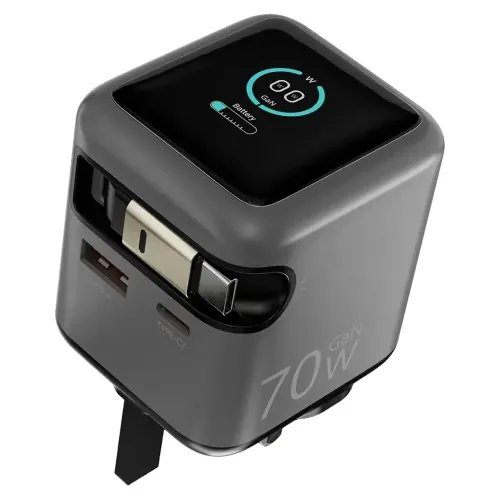 Powerology Halo Dual-Port GaN Charger - Grey