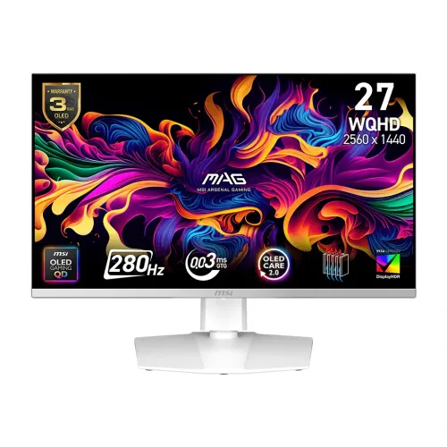 MSI MAG 272QPW X28 - 27 Inch WQHD 280Hz 0.03ms HDMI 2.1 QD-OLED Gaming Monitor - White