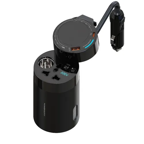 Powerology 200W Universal Car Power Inverter with LED Voltage Display