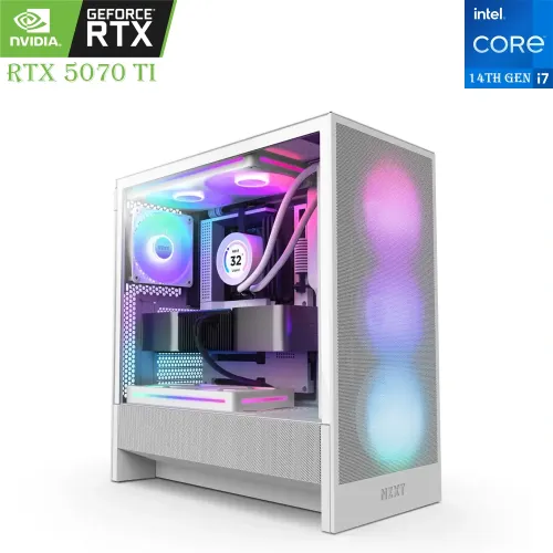 Gaming Pc Nzxt H Intel Core I7 - 14th Gen Rtx 5070 Ti 16gb, 2tb Ssd, 32gb Ram - White
