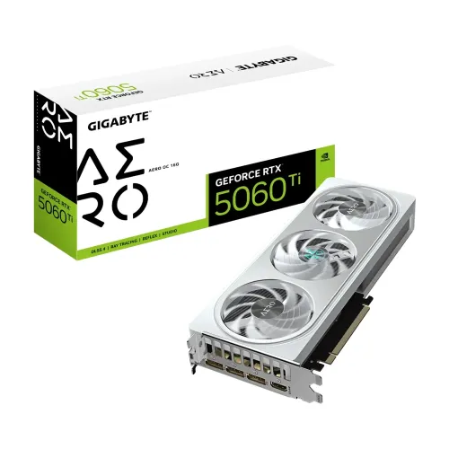 Gigabyte Nvidia Geforce Rtx 5060 Ti Aero Oc 16gb Graphics Card - White