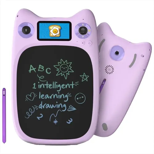 Porodo Kids Drawing & Writing Board with 95 Guided Drawings & 3.0″ IPS Display - Purple