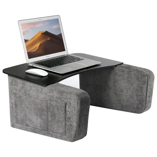 Gamvity Wooden Lap Desk - Dark Grey + Black Wood