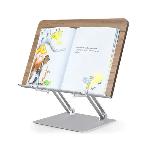Gamvity Modern Ergonomic Adjustable Acrylic Book & Laptop Stand – Foldable & Portable