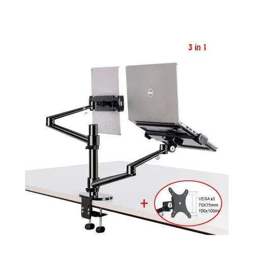Gamvity Height Adjustable Universal Tablet and Laptop Mount Monitor Stand Arm OL-3T - Black