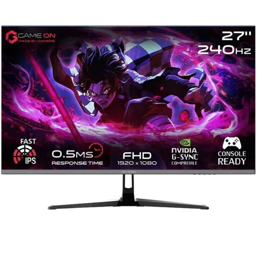 GAMEON GOESP27240IPS Esports Series 27" FHD, 240Hz, MPRT 0.5ms, HDMI 2.1, Fast IPS Gaming Monitor (Supports PS5) - Black