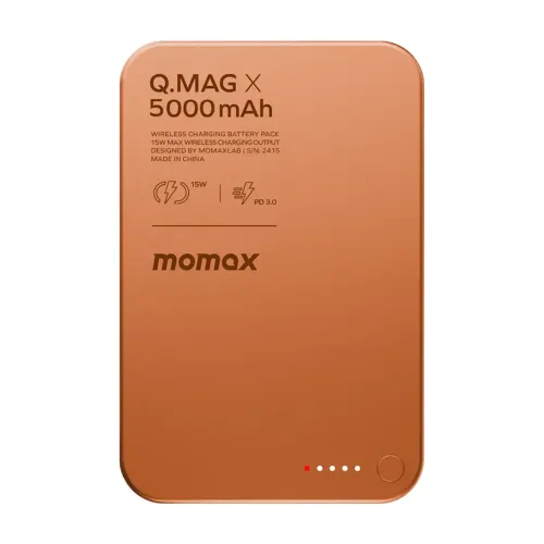 Momax Q.Mag X Magnetic Wireless Power Bank 5000mAh - Gen 2 (Orange)