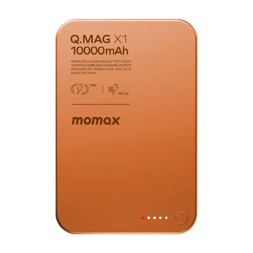 Momax Q.Mag X1 Magnetic Wireless Power Bank 10000mAh - Gen 2 (Orange)