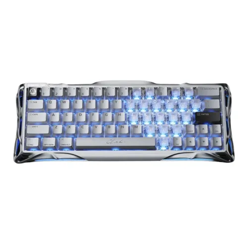 GravaStar Mercury V60 Pro 60% Hall Effect Magnetic Switch Gaming Keyboard - Chrome Silver