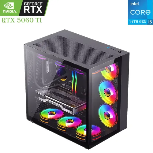 Gaming Pc Hestart Core I5-14th Gen Rtx 5060 Ti Oc 8gb, 1tb Ssd, 16gb Ram