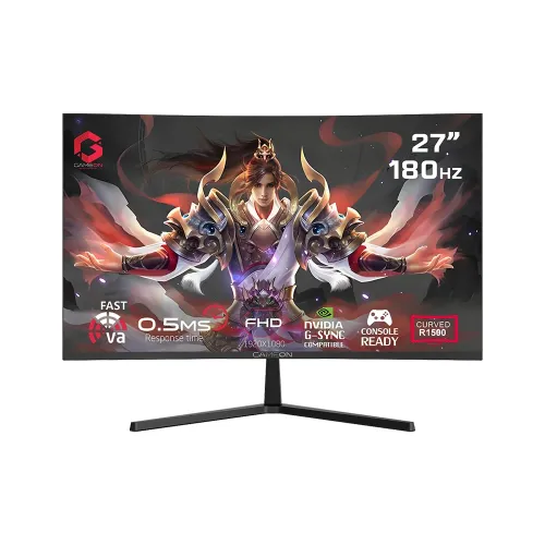 GAMEON GC27F180VA Pro Series 27" FHD, 180Hz, MPRT 0.5ms, HDMI 2.1, Fast VA Panel Curved Gaming Monitor 1500R 16:9 (Supports PS5) - Black
