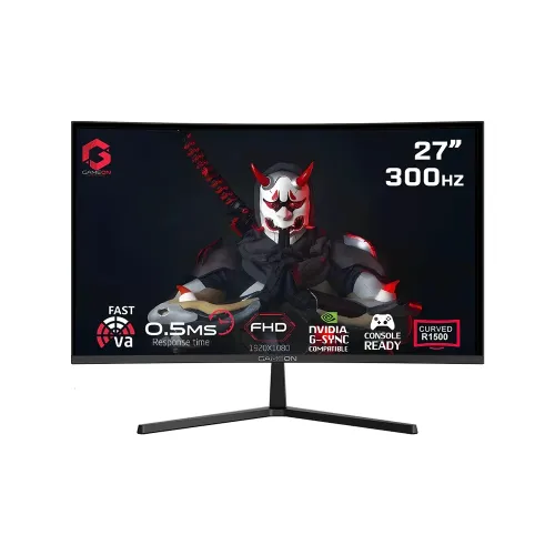 GAMEON GOC27F300 Pro Series 27'' FHD, 300Hz, MPRT 0.5ms, HDMI 2.1, Fast VA Panel Curved Gaming Monitor 1500R, 16:9 (Supports PS5) - Black