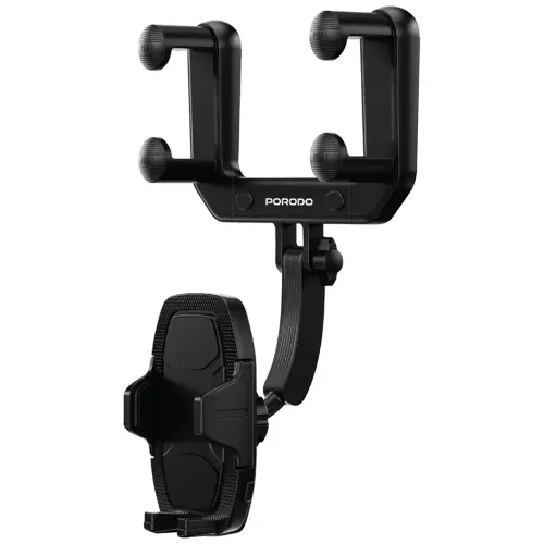 Porodo Mirror-Mounted Phone Holder Bracket with Extendable Arm - Black