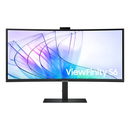 Samsung 34" ViewFinity S6 Curved - Ultra WQHD (3,440 x 1,440) 4K , USB-C, Built-in Camera, Black - Monitor LS34C650VAMXUE
