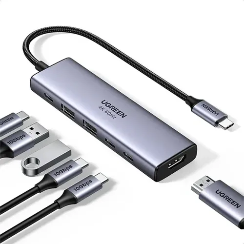 UGREEN USB-C Hub 6-in-1 Adapter with 4K HDMI, 100W PD (CM511 - 35999)