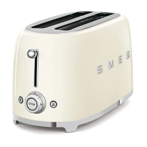 Smeg 50's Style 4 Slice, 2 Long Slot Toaster - Gloss Cream