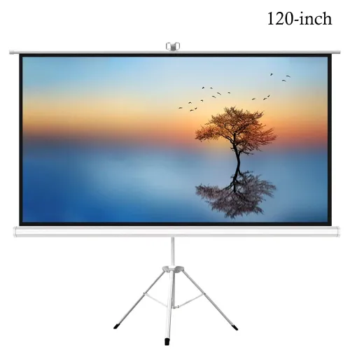 Gamvity 120-Inch Tripod Projector Screen – 4:3 Aspect Ratio | Matte White