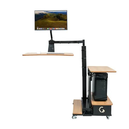 INGREM Right Rudder Adjustable Height Standing Desk with Monitor Arm