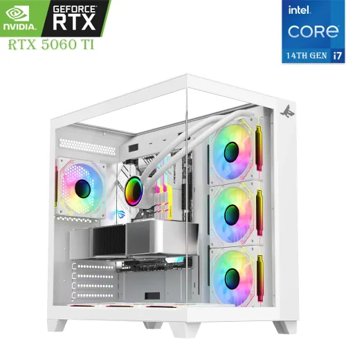 Gaming Pc Sharx Intel Core I7 14th Gen Rtx 5060 Ti 16gb, 1tb Ssd, 32gb Ram White