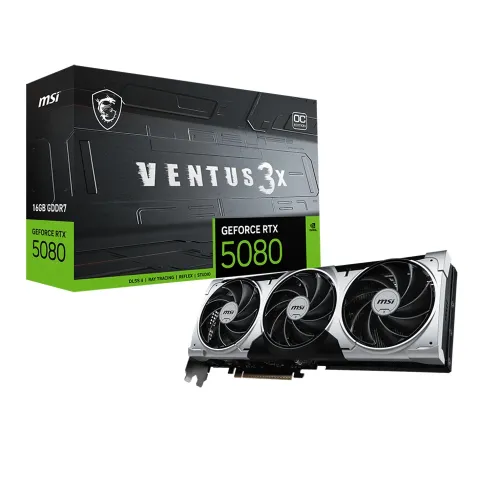 MSI GeForce RTX 5080 16GB VENTUS 3X OC PLUS Graphic Card - Black
