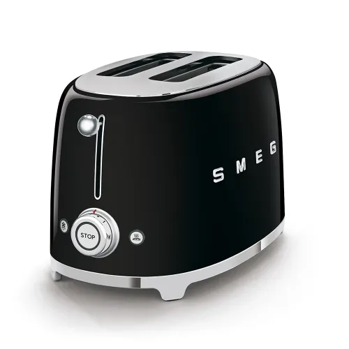 Smeg 2 Slice Toaster 50's Style Aesthetic - Glossy Black
