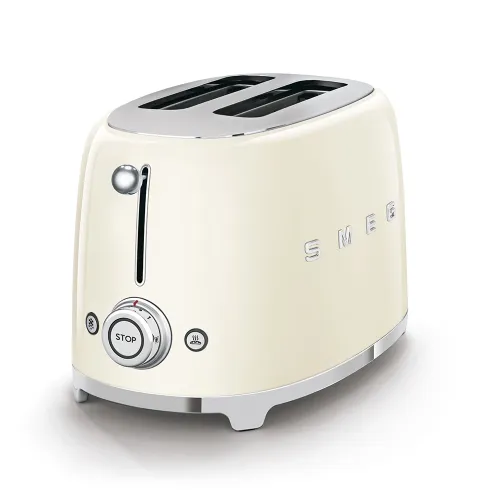 Smeg 2 Slice Toaster 50's Style Aesthetic - Glossy Cream
