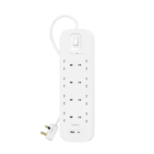 Belkin Connect Surge Protector With Usb-c And Usb-a Ports (8 Outlet With 1 Usb-c & 1 Usb-a)