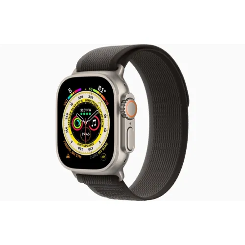 Apple Watch Ultra GPS + Cellular, 49mm Titanium Case with Black Gray Trail Loop