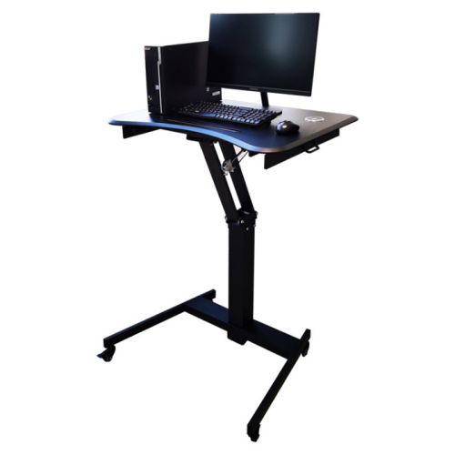 Adjustable Laptop Desk and Workstation Built in Wireless Charger - Black