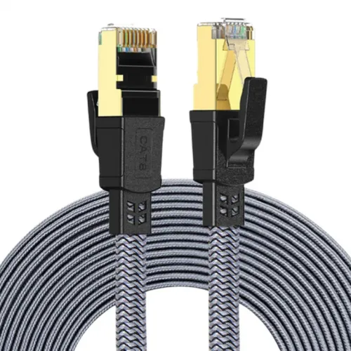 Twisted Minds Braided Cat8 Ftp Flat Ethernet Cable Transmission Rate 40gbps / 2000mhz - 10 M