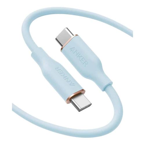 Anker PowerLine III Flow USB-C to USB-C Cable 100W  (0.9m/3ft) – Misty Blue