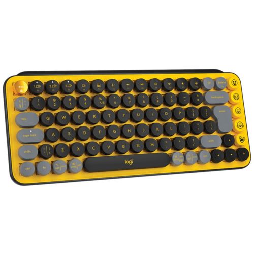 Logitech POP Keys Wireless Mechanical Emoji Keyboard, Arabic - Blast Yellow