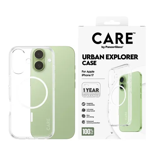 PanzerGlass Flagship Case Transparent Urban Explorer w. White MagSafe iPhone 17