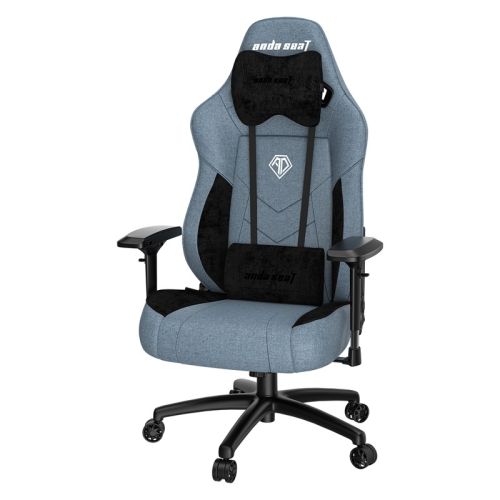 AndaSeat T-Compact Premium Gaming Chair, Linen Fabric - Black/Blue