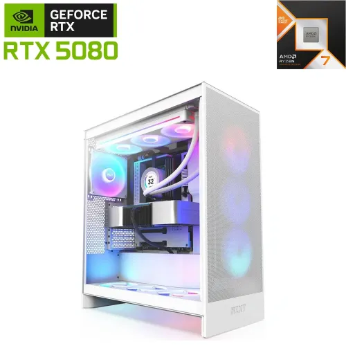 Nzxt H7 Flow Amd 9000 Ryzen 7 9800x3d 8-core Rtx 5080 16gb Mid Tower Atx Gaming Pc
