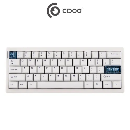 Cidoo Qk61 60% Qmk Tripple Modes Mechanical Keyboard - White