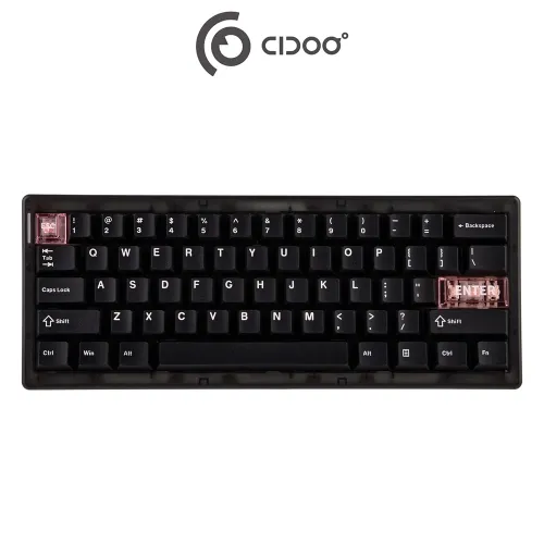 Cidoo Qk61 60% Qmk Tripple Modes Mechanical Keyboard - Black
