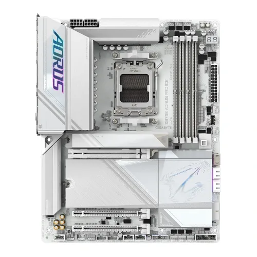 GIGABYTE - X870E AORUS PRO ICE (Socket AM5) AMD X870 ATX DDR5 Wi-Fi 7 Motherboard
