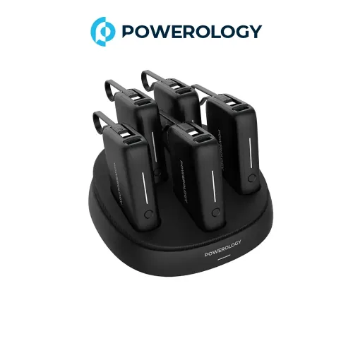 Powerology × 5 10000mAh Power Bank Station - Black