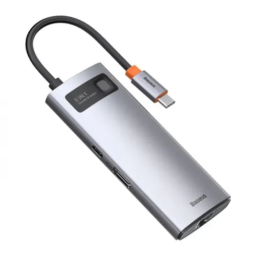 Baseus 6-in-1 Multifunctional Type-C Hub Docking Station - Metal Gleam Series