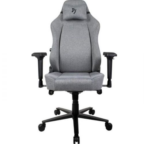 Arozzi Primo Woven Fabric Gaming Chair - Grey - Black logo