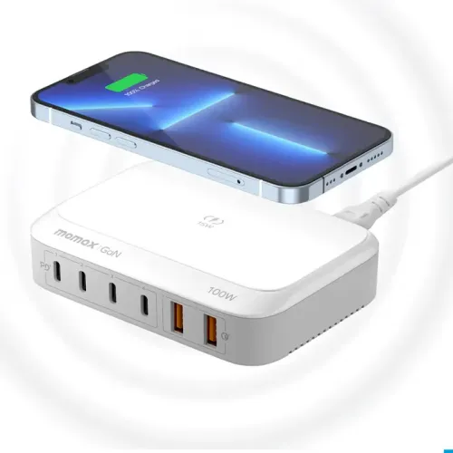 Momax Q.PLUG BOX 100W 6-Port GaN with Wireless Charging